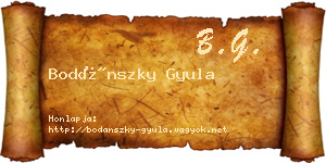 Bodánszky Gyula névjegykártya